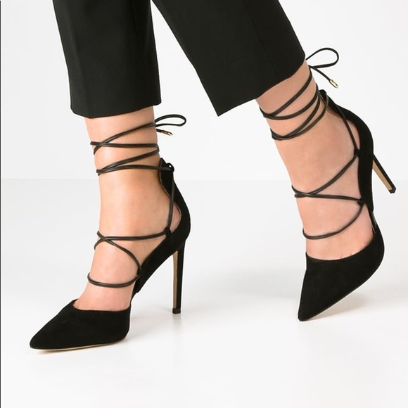 Sam Edelman Shoes - Sam Edelman Dayna Lace Up Black Suede Heels